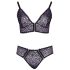 Cottelli Plus Size - przezroczysty zestaw biustonoszy (fioletowy)