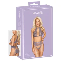 Kissable - zestaw koronkowej bielizny (fioletowy) - L/XL