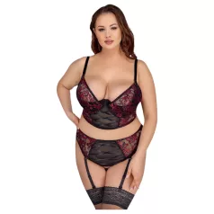   Cottelli Plus Size - regulowany komplet biustonosza (czerwony)