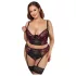 Cottelli Plus Size - regulowany komplet biustonosza (czerwony)