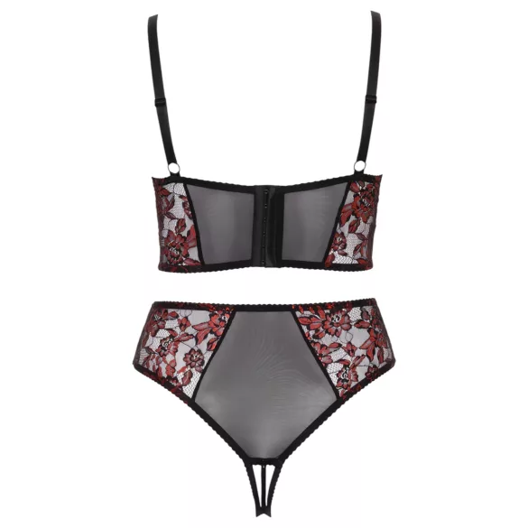 Cottelli Plus Size - regulowany komplet biustonosza (czerwony)