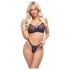 Cottelli Party - komplet bielizny - stanik wiązany - czarny - 85C/L