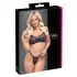 Cottelli Party - komplet bielizny - stanik wiązany - czarny - 85C/L