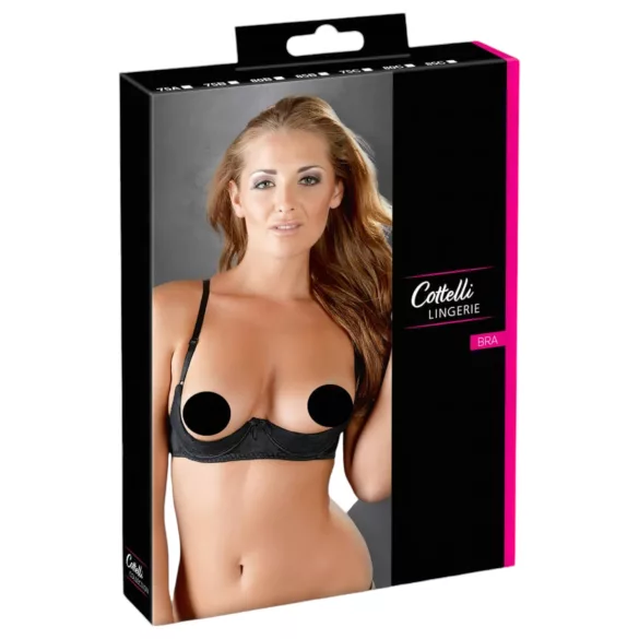 Cottelli - biustonosz typu push-up - basic - czarny - 80B