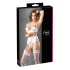 Cottelli - biustonosz typu open bra z koronką i sznurowaniem - biały - 80B/M