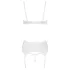 Cottelli - biustonosz typu open bra z koronką i sznurowaniem - biały - 80B/M