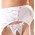 Cottelli - biustonosz typu open bra z koronką i sznurowaniem - biały - 85C/L