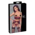 Cottelli Bondage - Matowy, koronkowy biustonosz typu push-up (czerwony) - M