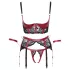 Cottelli Bondage - Matowy, koronkowy biustonosz typu push-up (czerwony) - M