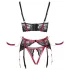 Cottelli Bondage - Matowy, koronkowy biustonosz typu push-up (czerwony) - M