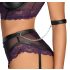Cottelli Bondage - czarny-liliowy zestaw biustonosz i kajdanki