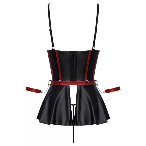 Cottelli Bondage - zestaw erotyczny z kajdankami - błyszczący - czarny