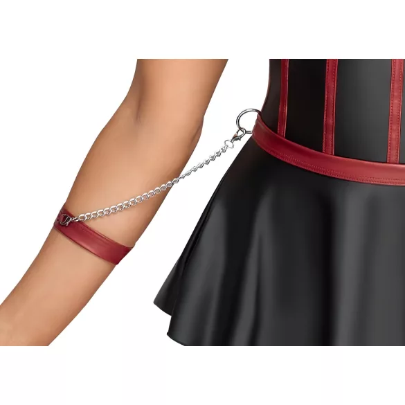 Cottelli Bondage - zestaw erotyczny z kajdankami - błyszczący - czarny - 80B/M