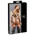 Cottelli Bondage - uprząż na ciało bikini - błyszcząca - czarny - M