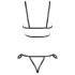 Cottelli Bondage - uprząż na ciało bikini - błyszcząca - czarny - M