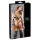 Cottelli Bondage - uprząż na ciało bikini - błyszcząca - czarny - L