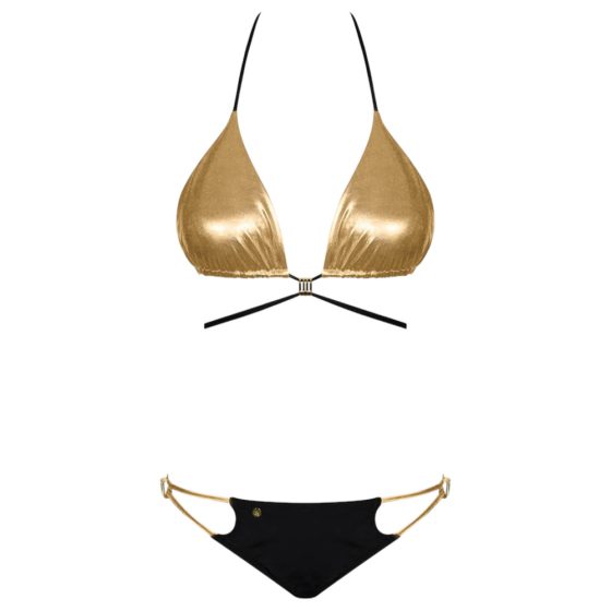 / Obsessive Goldivia - błyszczące bikini na ramiączkach (złoto-czarne)