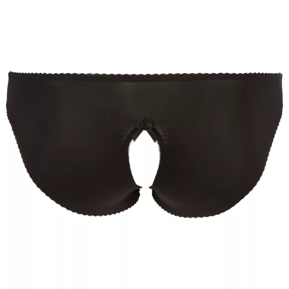 Cottelli Plus Size - koronkowe, otwarte figi (czarne) - XL
