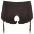 Cottelli Plus Size - Majtki z otwartym krokiem i pasem do pończoch (czarne)