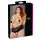 Cottelli Plus Size - koronkowe otwarte figi z perełką (czarne) - XL