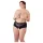 Cottelli Plus Size - figi otwarte z koronką i perełkami - czarne - XL