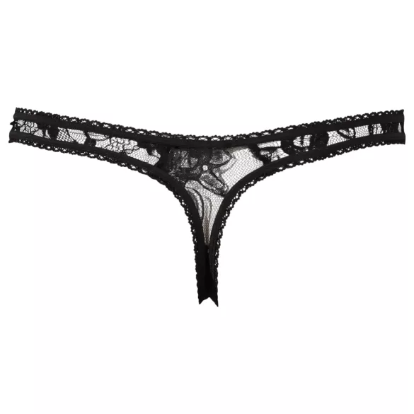 Cottelli - stringi erotyczne z koronki - czarne - XL