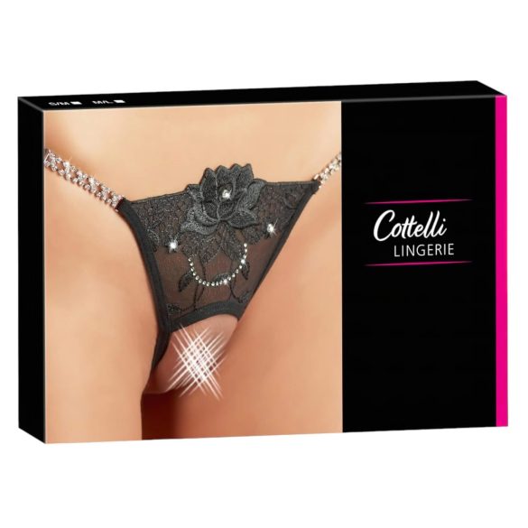 Cottelli - Lśniący kwiat - otwarte stringi - M/L