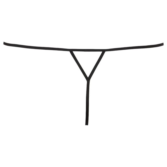 Cottelli - string damski otwarty z kryształkami - czarny - M/L