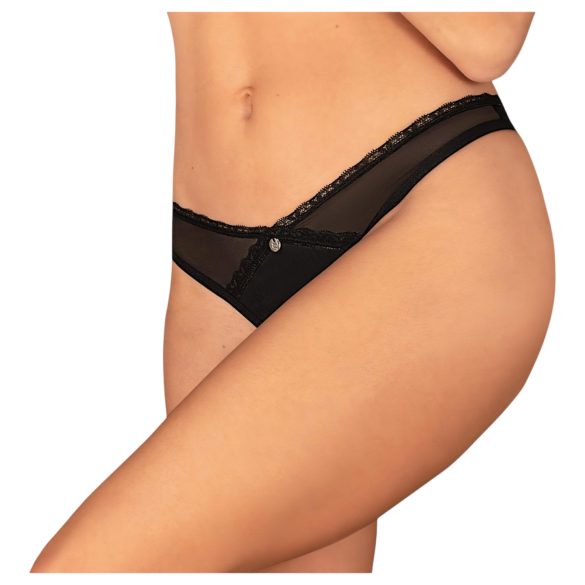 Obsessive Latinesa - czarne stringi z otwartym krokiem - M/L