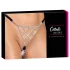 Cottelli - string otwarty - srebrna ozdoba - czarny (S-L)