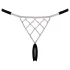 Cottelli - string otwarty - srebrna ozdoba - czarny (S-L)