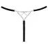Cottelli - string otwarty - srebrna ozdoba - czarny (S-L)