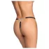 Cottelli - string otwarty - srebrna ozdoba - czarny (S-L)