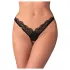 Obsessive - stringi koronkowe transparentne - czarne - L/XL
