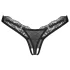 Obsessive - stringi koronkowe transparentne - czarne - L/XL