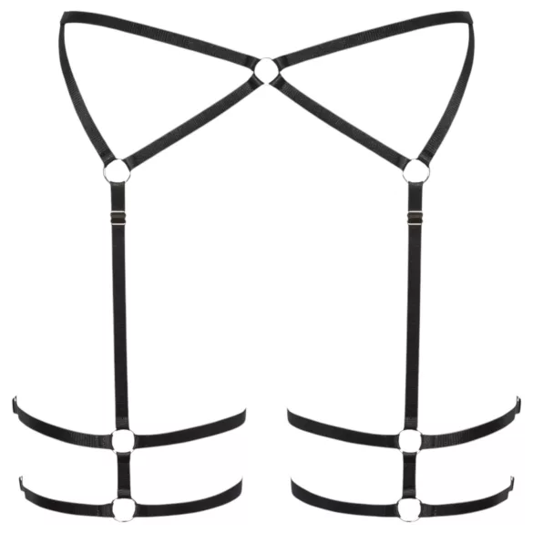 Cottelli - stringi damskie - cienki krój - czarne - L/XL