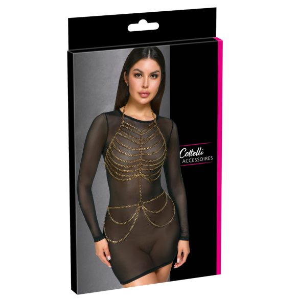 Cottelli - pas do ciała z łańcuszkami - złoty