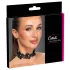 Cottelli - choker koronkowy z perełkami - czarny