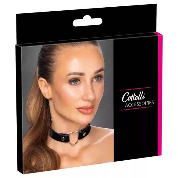 Cottelli - obroża na szyję z sercem - czarna