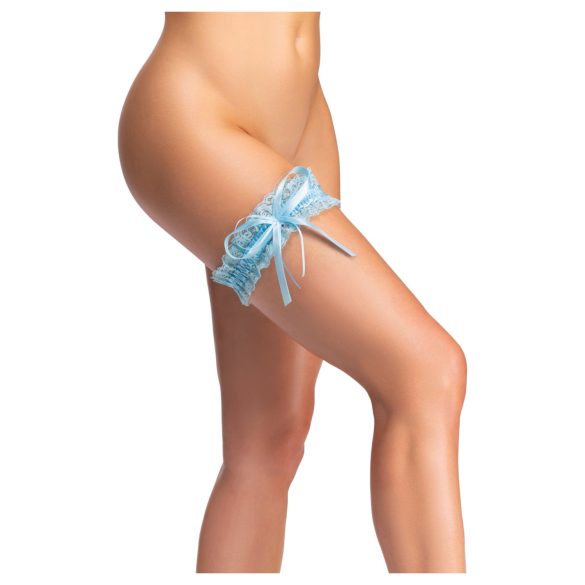 Cottelli - pas do pończoch ślubny niebieski - S-L