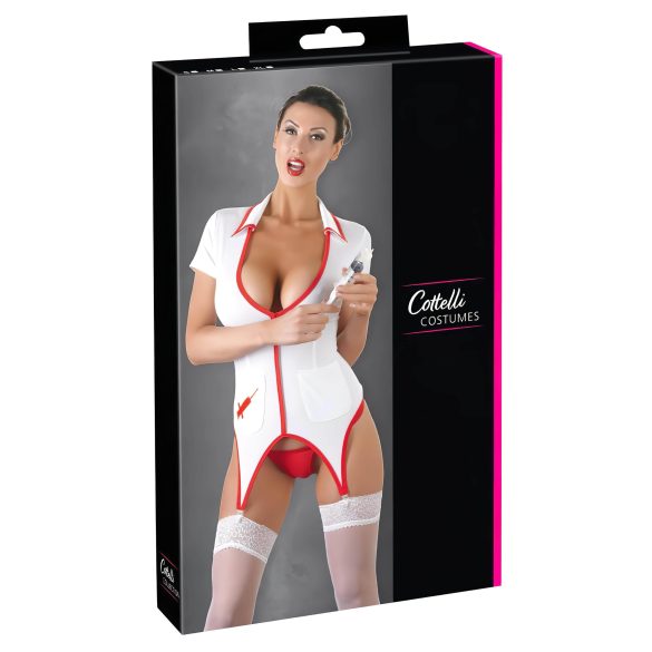 Cottelli - Uroczy top pielęgniarki z podwiązkami - XL