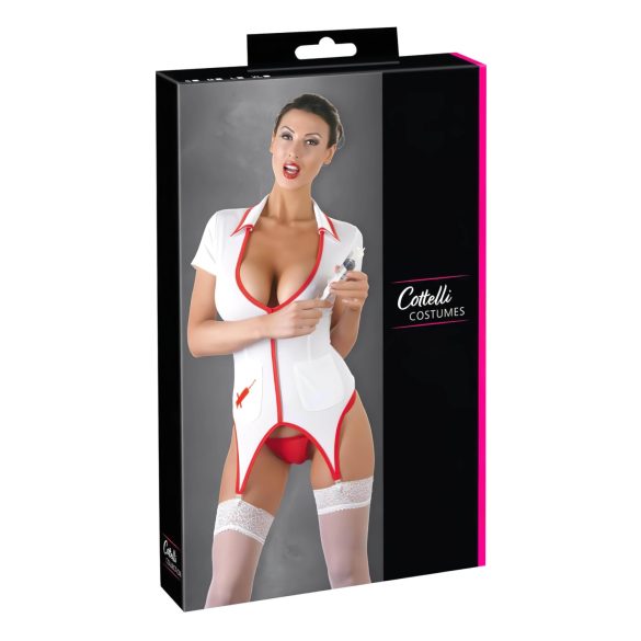 Cottelli - Uroczy top pielęgniarki z podwiązkami - XL