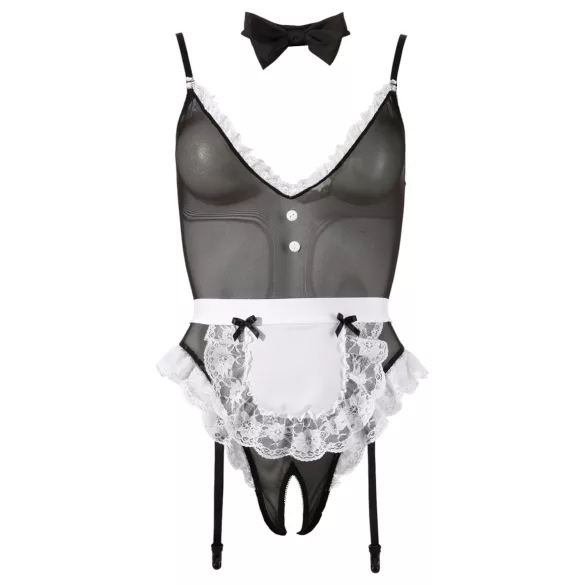 Cottelli - body pokojówki - sekcja otwarta - czarny - L