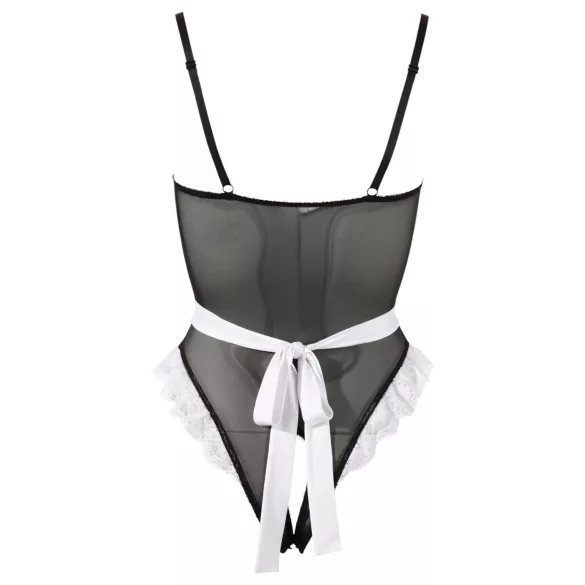 Cottelli - body pokojówki - sekcja otwarta - czarny - XL