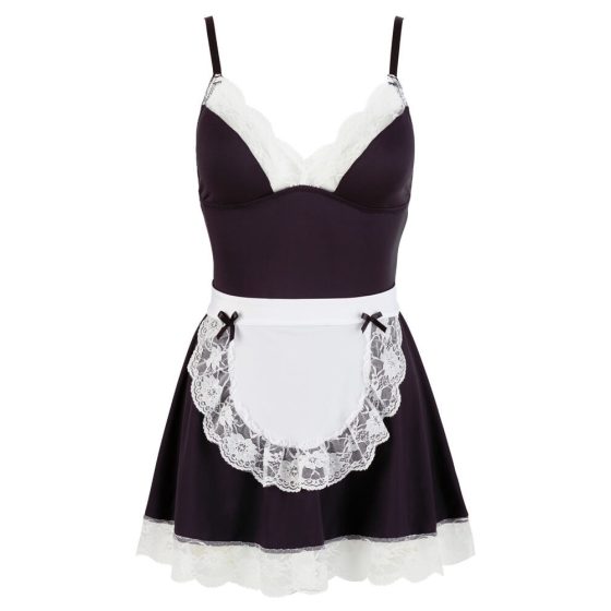 Cottelli - sukienka pokojówki z fartuchem (czarno-biała) - XL