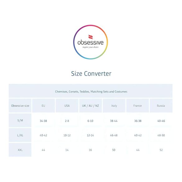 Obsessive - kostium kocicy - czarny zestaw eroticzny
