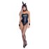 Cottelli Bunny - błyszczący, seksowny kostium króliczka (5 częściowy) - M