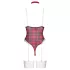 Cottelli - koronkowe body z motywem kratki - czerwone - M