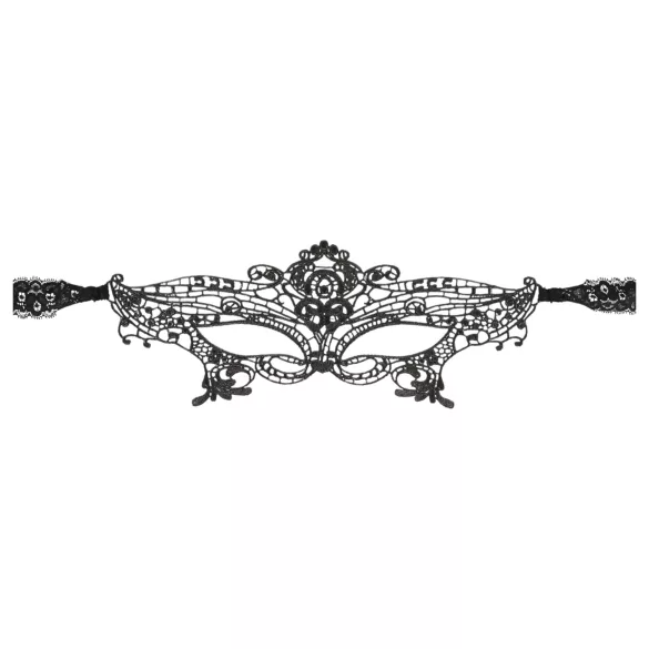 Cottelli - maska na oczy - koronka z haftem - czarna