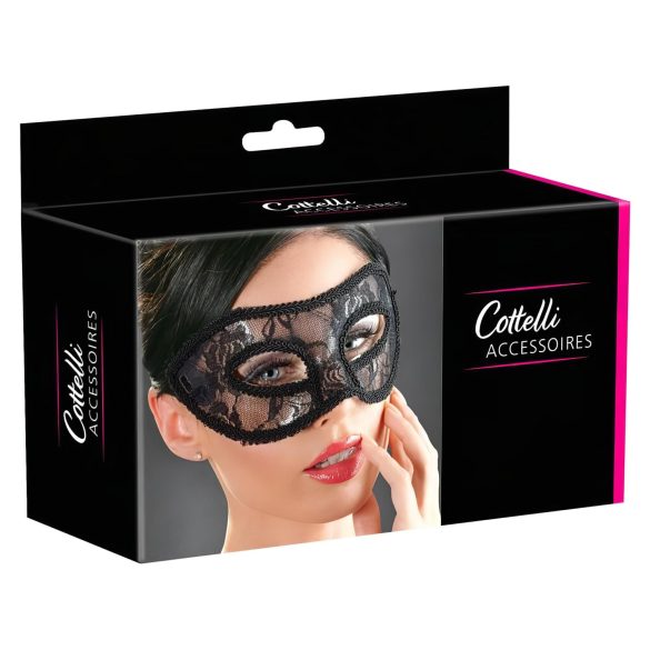 Cottelli - elegancka koronkowa maska na oczy (czarna)